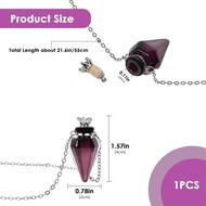 Perfume Bottle Necklace Diamond Shape, Purple Perfume Bottle Necklace, Essential Oil Diffuser Neckla