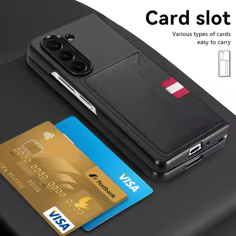 Anti-Scratch Business Leather Card Holder Case for Samsung Galaxy Z Fold 6 5 3 4 Fold5 fold6 Fold4 F
