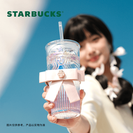 星巴克（Starbucks）杯子 蝴蝶结款玻璃吸管杯550ml 高颜值办公室桌面杯 男女士送礼 蝴蝶结款玻璃吸管杯 550ml