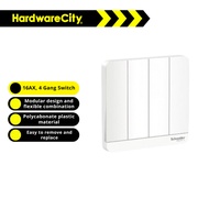 Schneider 16AX, 4 Gang Switch, White