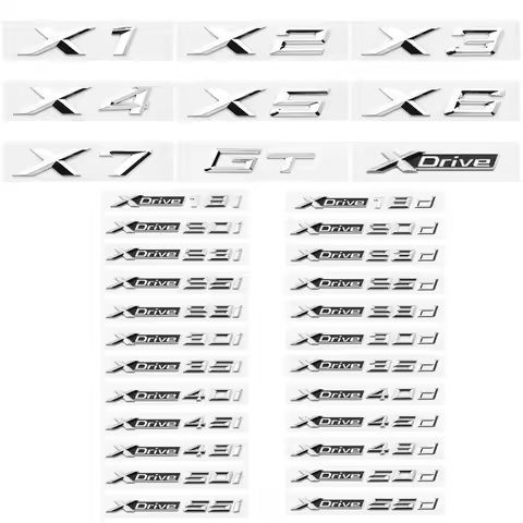 3D XDrive 20i 30i 35i 40i 50i 30d 35d 40d Car Fender Emblem Trunk Badge Sticker For BMW M X1 X3 X4 X