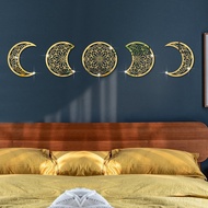 Change Crescent Moon 3D Bedroom Wall Sticker Living Room Decoration JM9223D Moon Phase Mirror Sticke