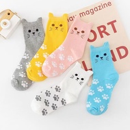 Autumn Winter Cute Sweet Cat Three-Dimensional ins Female Mid-Tube Socks Breathable, Moisture-Absorb