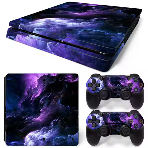 For PS4 Slim Console and 2 Controllers Skin Sticker PS4 Flame Design Protective Decal Cover Full Set