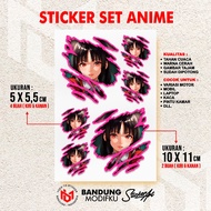 UNIVERSAL ANIME STICKER SET ANIME 9/ SET HELMET - MOTORCYCLE - CAR - LAPTOP - BIKE ETC./