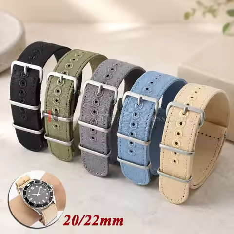 20mm 22mm Nylon Canvas Watch Strap Universal Fabric Bracelet for Omega for Seiko Watchband Women Men