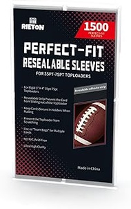 Rieton Toploader Sleeves - Resealable Team Bags for 35-75PT Top Loader Cards (1500pcs)