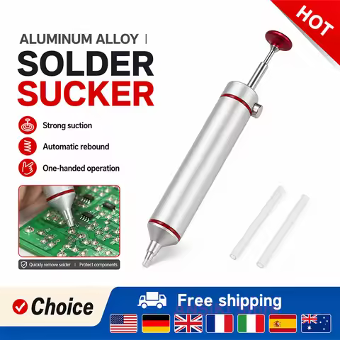 ANSIKI MJF-D9 Portable Aluminum Alloy Desoldering Pump Strong Suction Solder Sucker for Electronics