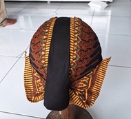 Blangkon Lipat Mataram Jogja Motif Batik Solo Alusan Bisa di cuci