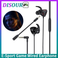DISOUR Detachable Dual Mic Gaming Earphone 7.1 Surround Stereo Sound E-Sport Headset For PUBC PS4 CS