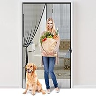 Fiberglass Magnetic Screen Door Fit Door Size 32 x 80 in- Heavy Duty Fiberglass Screen Door Mesh for