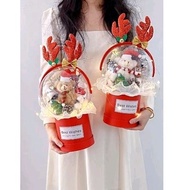 Christmas Gift Ideas: Adorable Teddy Bear Hug Bucket, Christmas Bouquet for a Sophisticated Touch