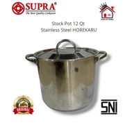 Supra Stainless Steel Pan 12 Qt Stock Pot 26cm Horekaru High Pan Sus 430 impact Buttom