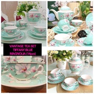 VANTAGE TEA SET TIFFANY BLUE MAGNOLIA (14pcs)