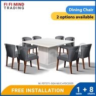 Lisay 1+8 Square Marble Dining Set/ Marble Dining Table/ Meja Makan 8 Kerusi/ Meja Makan Marble/ Meja Makan Set
