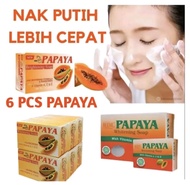 6 Pcs Papaya Whitening Soap/Papaya Whitening Soap Ready in Stock Malaysia