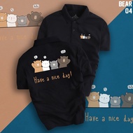 (aothunsn) Áo thun cổ trụ cổ bâu polo have a nice day(VẢI DA CÁ)