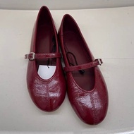2026 Women's Shoes Flat Ballet Shoes Women Red Mary Jane Shoes