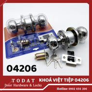 Ổ Khóa Cửa Việt Tiệp Tay Nắm Tròn 04206 (cò ngắn cò dài)