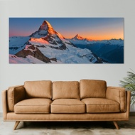 Art reproduction Quadro montagne al tramonto xxl quadro moderno soggiorno orizzontale montagne innev
