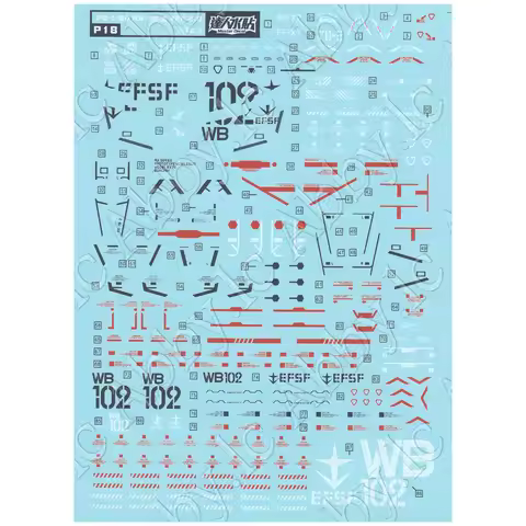 for PG 1/60 RX-78-2 2.0 Unleashed PGU DL Model Master Water Slide Pre-cut Caution Warning Details Ad