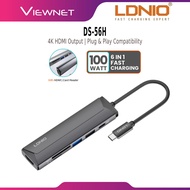 LDNIO DS-56H  6IN1 MULTI-FUNCTION USB-C PD3.0 2.0 DOCKING STATION WITH HDMI 4KHD DATA TRANSMISSION 5