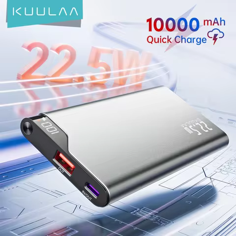 KUULAA 22.5W Power Bank 10000mAh Portable Charger PowerBank Fast Charging External Battery For iPhon