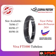 Corva Motor Tayar Viva Tubeless Tyre Ft1000 70/90-17, 80/90-17, 80/90-18