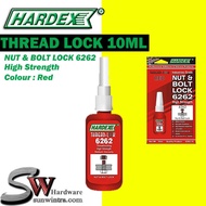 HARDEX THREAD LOCK NUT & BOLT LOCK 6262 HIGH STRENGTH RED 10ML