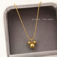 Kalung Titanium Wanita Asli Ori Import / Kalung Titanium Gold Wanita Liontin Mickey Mouse / Kalung T