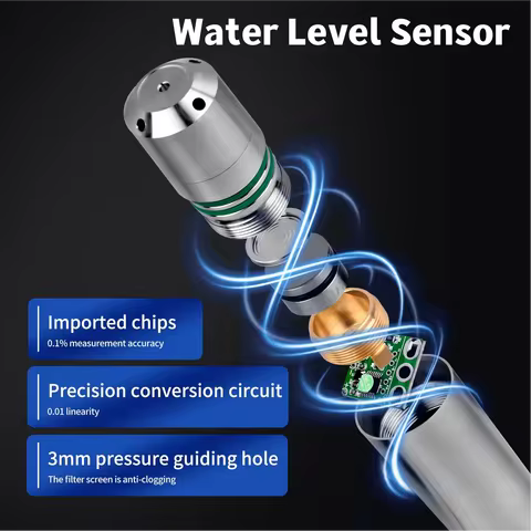 0-5m 10m 15m to RS485 Hydrostatic Liquid Level Transmitter 4-20mA 0-10V 0-3.3V 0.5-4.5V Output Water