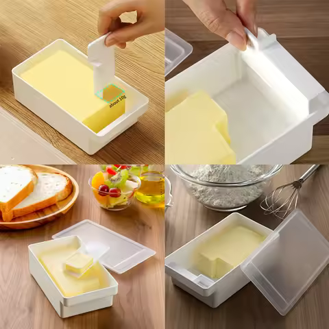Butter Dish With Cover Butter Fresh-keeping Box With Cutter Slicer Countertop Butter Box For Refrige