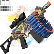 Electric Automatic Toy, JakMean Toy with 30 Dart Clips and 100 Foam Darts, Outdoor Shooting Games To