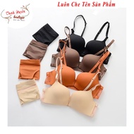 Women's Front-Loaded Rimless Underwear Set, 2cm Padded Bra with Breast Enhancement and Cleavage to W
