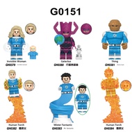 G0151 Fantastic Four Planet Wanita Tidak Terlihat Thunderbolt, Stone Man, Blok Bangunan, Mainan Pend