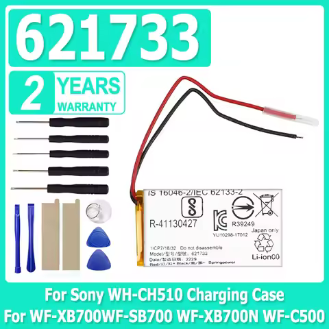 Wireless Headset Battery 621733,1588-0911 For Sony WH-CH510,Charging Casefor WF-XB700,WF-SB700,WF-XB