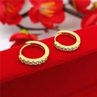 PQH KONG Jewellery Gold 916 Original Malaysia Earrings for Women Korean Style Jewelry Good Diamond Luck Bead Earrings Fashion Jewelry Aesthetic Wedding Gift Anting Emas 916 Original Subang Emas Perempuan Viral Murah Earing Set for Girls