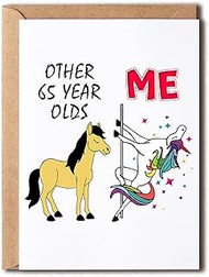 65Th Birthday Gifts For Women Other 65 Year Olds Me Unicorn Card 65 Years Old Birthday Gifts Card Fo