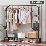 Inaso Rak Gantungan Pakaian Stainless Stand Hanger Baju Rak Penyimpanan Sepatu Tas Serbaguna HSH126