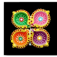 Satvik Colorful Clay Diyas For Diwali Festival, Multicolor Diwali Diyas For Decoration, Mitti Diya Oil Lamp Clay Diyas