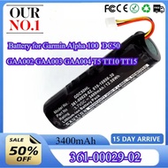 3400mAh Battery 361-00029-02 for Garmin Alpha 100  DC50  GAA002 GAA003 GAA004  T5  TT10  TT15  Dog C