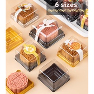 50pcs Mooncake Box 150g/125g/100g/80g/50g Mooncake Tray Casing Food Tray Container Plastic Cover
