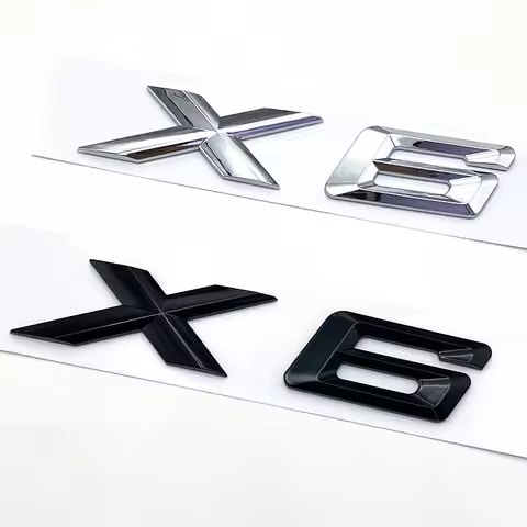 3D ABS Black Chrome Car Letters Rear Trunk Badge X6 Logo For BMW X6 Sticker Emblem X6 Lettering Acce