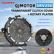 QJMOTOR SRV250 SRV 250 300 Transparent Clutch Cover CNC Alloy Black QJMOTOR SRV300S QJ MOTO SRV250