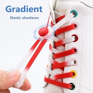 ♞◑ 2022 New Gradient Elastic laces Sneakers Flat Rubber Bands Shoe lace Kids Adult Fast Shoelaces Without Tying Lazy Shoestrings