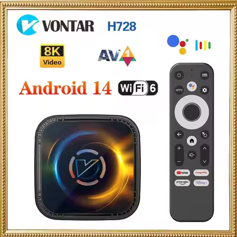 Cooling FAN Android 14.0 Media Player VONTAR Allwinner H728 Android 14 TV Box Octa Core Support AV1 