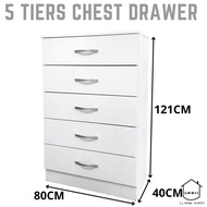 5 TIERS CHEST DRAWER || THICK || TALL CABINET || IKEA MUJI || WHITE MODERN || LACI KAYU PUTIH | LACI BAJU || BIG STORAGE