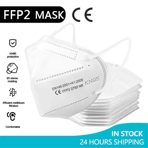 1-100PC FFP2 Mask CE Approved Protective Mask 5 Layer 95% Filter Respirator ffp2mask Disposable Mask