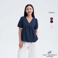 HFA Women's V-Neck Short Sleeve Flowy Babydoll Blouse Flowy Blouse