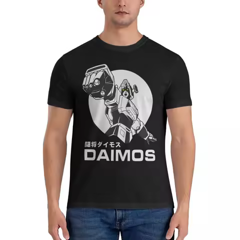 Leisure Daimos T-Shirt for Men Round Collar 100% Cotton T Shirts Voltes V Short Sleeve Tees Adult Cl